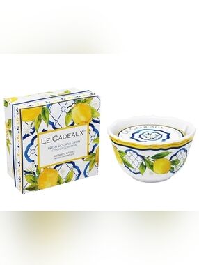 Le Cadeaux Fresh Sicilian Lemon Decorative Candle Bowl
